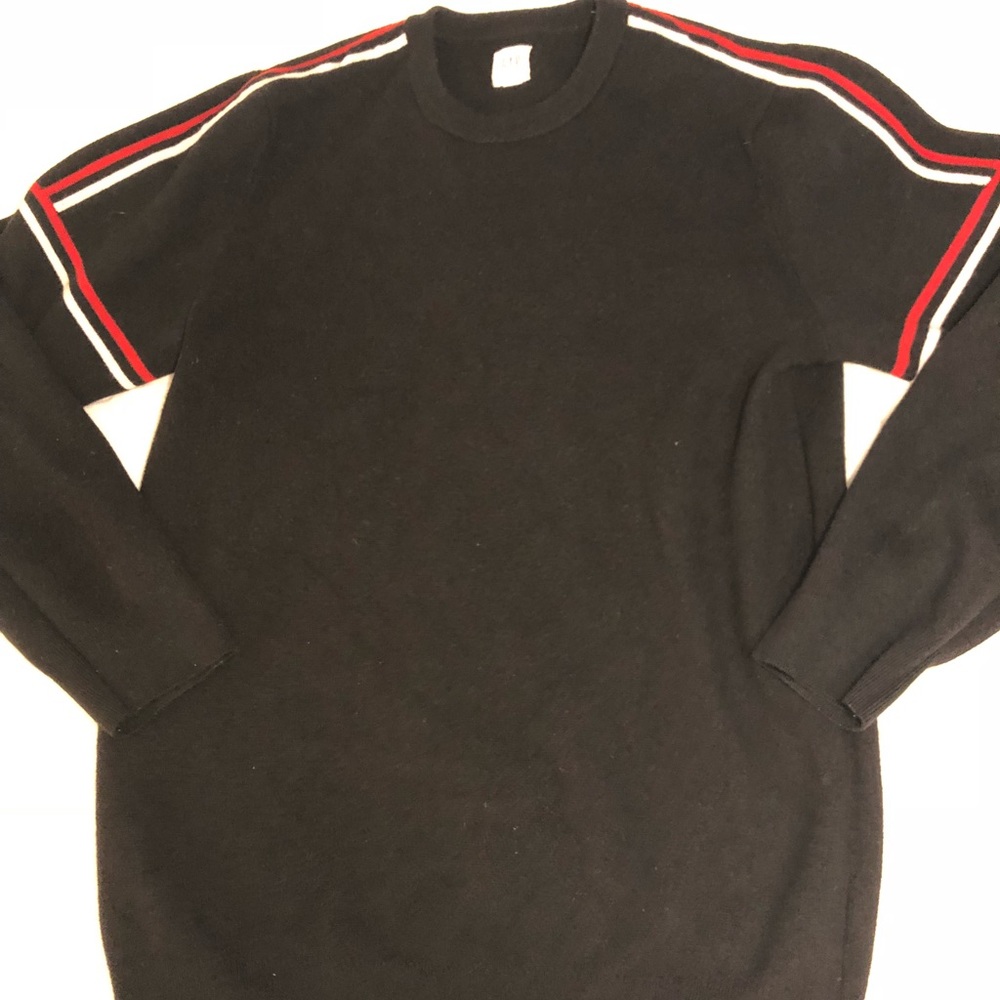 GAP Red & White Striped-Shoulder Sweater (L)